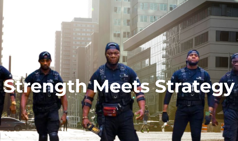Web design and development in Nigeria for Assured Safety & Security, featuring a uniformed security team walking through a city street.
