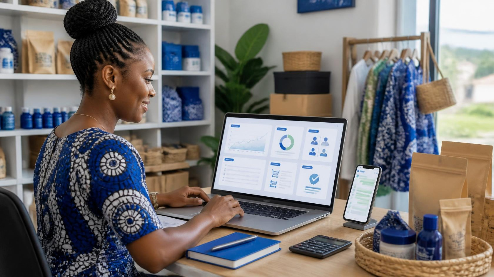 Custom software for small businesses helping a Nigerian business owner manage sales, customers, stock, and records.